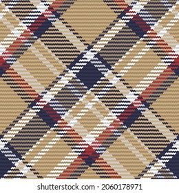 Seamless pattern of scottish tartan plaid. Repeatable background with check fabric texture. Flat vector backdrop of striped textile print.