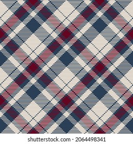 Nahtloses Muster von schottischem Tartan Plaid. Wiederholbarer Hintergrund mit Textur des Textes. Flacher Vektorhintergrund des gestreiften Stoffdrucks.
