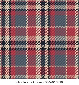 Seamless pattern of scottish tartan plaid. Repeatable background with check fabric texture. Flat vector backdrop of striped textile print.
