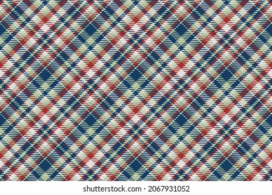 Seamless pattern of scottish tartan plaid. Repeatable background with check fabric texture. Flat vector backdrop of striped textile print.