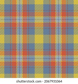 Seamless pattern of scottish tartan plaid. Repeatable background with check fabric texture. Flat vector backdrop of striped textile print.