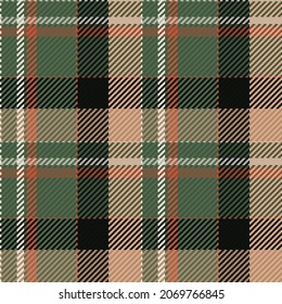 Seamless pattern of scottish tartan plaid. Repeatable background with check fabric texture. Flat vector backdrop of striped textile print.