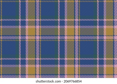 Seamless pattern of scottish tartan plaid. Repeatable background with check fabric texture. Flat vector backdrop of striped textile print.