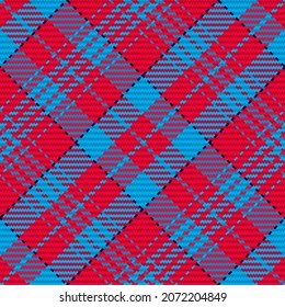 Seamless pattern of scottish tartan plaid. Repeatable background with check fabric texture. Flat vector backdrop of striped textile print.