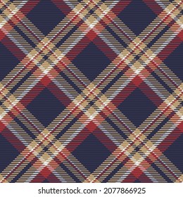 Nahtloses Muster von schottischem Tartan Plaid. Wiederholbarer Hintergrund mit Textur des Textes. Flacher Vektorhintergrund des gestreiften Stoffdrucks.