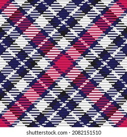 Seamless pattern of scottish tartan plaid. Repeatable background with check fabric texture. Flat vector backdrop of striped textile print.