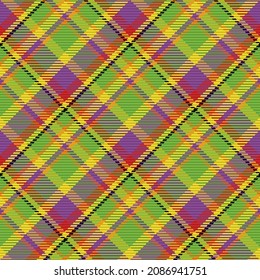 Seamless pattern of scottish tartan plaid. Repeatable background with check fabric texture. Flat vector backdrop of striped textile print.