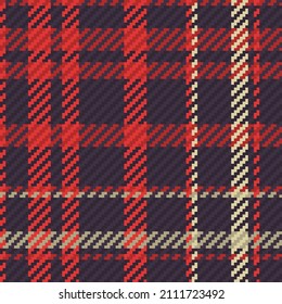 Seamless pattern of scottish tartan plaid. Repeatable background with check fabric texture. Flat vector backdrop of striped textile print.