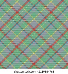 Seamless pattern of scottish tartan plaid. Repeatable background with check fabric texture. Flat vector backdrop of striped textile print.