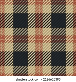 Seamless pattern of scottish tartan plaid. Repeatable background with check fabric texture. Flat vector backdrop of striped textile print.