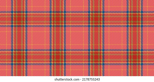 Seamless pattern of scottish tartan plaid. Repeatable background with check fabric texture. Flat vector backdrop of striped textile print.