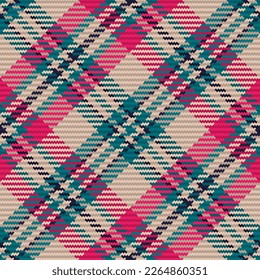Seamless pattern of scottish tartan plaid. Repeatable background with check fabric texture. Flat vector backdrop of striped textile print.