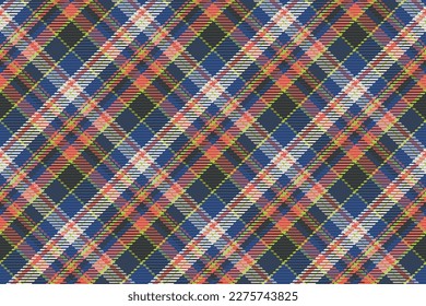 Seamless pattern of scottish tartan plaid. Repeatable background with check fabric texture. Flat vector backdrop of striped textile print.