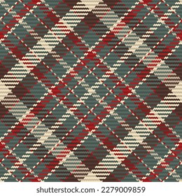 Seamless pattern of scottish tartan plaid. Repeatable background with check fabric texture. Flat vector backdrop of striped textile print.