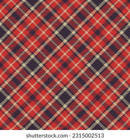 Seamless pattern of scottish tartan plaid. Repeatable background with check fabric texture. Flat vector backdrop of striped textile print.