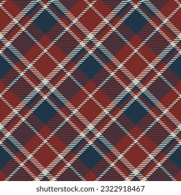 Seamless pattern of scottish tartan plaid. Repeatable background with check fabric texture. Flat vector backdrop of striped textile print.
