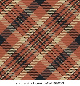 Seamless pattern of scottish tartan plaid. Repeatable background with check fabric texture. Flat vector backdrop of striped textile print.