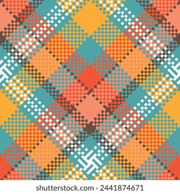 Seamless pattern of Scottish tartan plaid. Repeatable background with check fabric texture. Flat vector backdrop of striped textile print.