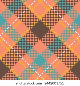 Seamless pattern of Scottish tartan plaid. Repeatable background with check fabric texture. Flat vector backdrop of striped textile print.