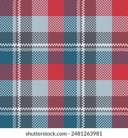 Seamless pattern of scottish tartan plaid. Repeatable background with check fabric texture. Flat vector backdrop of striped textile print.