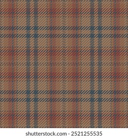 Padrão contínuo de tartan escocês xadrez. Fundo repetível com textura de tecido de verificação. Impressão têxtil listrada de fundo de vetor.