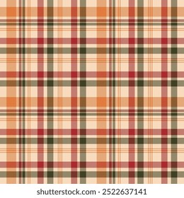 Seamless pattern of Scottish tartan plaid. Repeatable background with stripe check fabric texture. Flat vector backdrop of striped textile print.