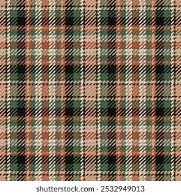 Padrão contínuo de tartan escocês xadrez. Fundo repetível com textura de tecido de verificação. Impressão têxtil listrada de fundo de vetor.