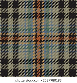 Nahtloses Muster aus schottischem Tartan. Wiederholbarer Hintergrund mit Scheck-Textur. Vektorhintergrund gestreifter Stoffdruck.