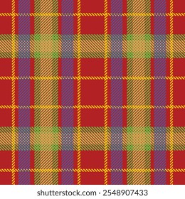 Seamless pattern of scottish tartan plaid. Repeatable background with check fabric texture. Flat vector backdrop of striped textile print.