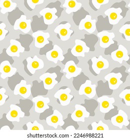 Seamless pattern of scrambled eggs, chicken eggs. Vector stock illustration eps 10.