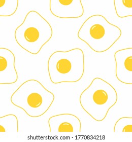 Seamless pattern with scrambled eggs. Simple vector illustration.