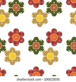 seamless pattern with scrapbook flowers