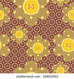 seamless pattern with scrapbook flowers
