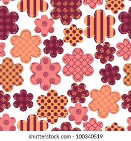 seamless pattern with scrapbook flowers