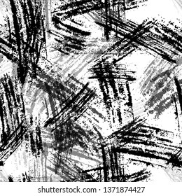 Seamless Pattern with Scratched Lines and Stripes. Messy Strokes Texture. Dirt Wall Effect Pattern. Rusty Surface Background.