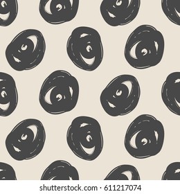 Seamless pattern with scribble circles. Vector background.