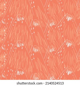 Seamless pattern with scribble design in the form of mountains and roads. Vector illustration. 