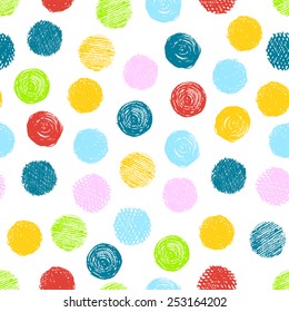 Seamless pattern with scribble dots. Vector abstract  background, suitable for wallpaper, banner, page, design. Flat color for easy change.