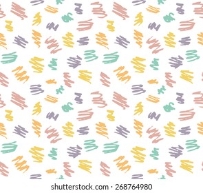 Seamless pattern with scribbles. Colorful hand drawn texture.