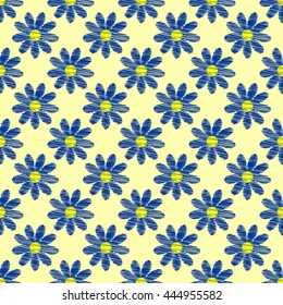 Seamless pattern with scribbles flower. Vector abstract background for design and decoration textile, covers, package, wrapping paper








