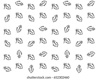 Seamless pattern from sea anchors on a blue background. Anchor seamless pattern. Vector illustration of an seamless pattern from an anchor. 