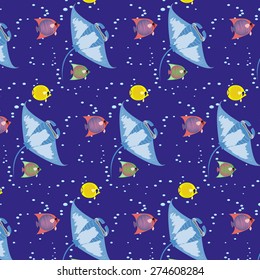 seamless pattern with sea animals