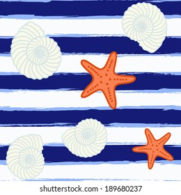 Seamless pattern with sea background