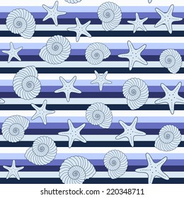 Seamless pattern with sea background