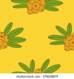 Seamless pattern of sea buckthorn
