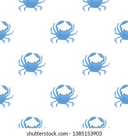 Seamless pattern with sea crab.