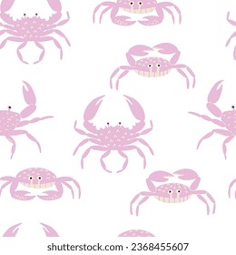 Seamless pattern with sea crabs in flat style. Vector illustration. pattern for fabric, paper, etc.