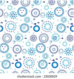 Seamless pattern with sea creatures
