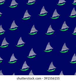 Seamless pattern with sea elements
