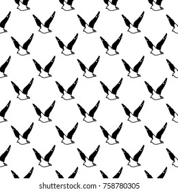 Seamless pattern with sea gulls on a white background. Vector image in a realistic style.